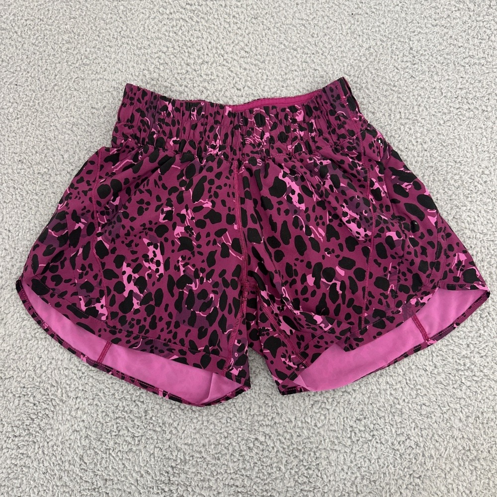 Lululemon Track That Shorts 5" Cheetah Camo Athletic Athleisure Gym Women's 4